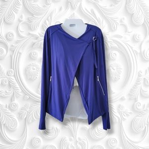V. by Vanessa Williams | Cobalt Blue Wrap Front Jacket (SIZE M)